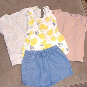 Carter's 2t Summer Set (3 Tops In 2t) (1 Short In 24 Month)